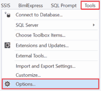 BimlExpress Keyboard Shortcuts -> Tools -> Options.